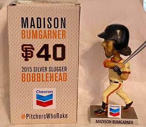 lot 69 image: Madison Bumgarner Bobble Head San Francisco Giants 2015 Silver Slugger