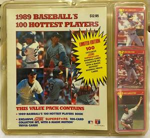 lot 85 image: 1989 Baseballs 100 Hottest Players Collector Set (sealed & unopened)