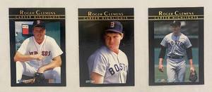 lot 99 image: Roger Clemens Roger Clemens Career Highlights Limited Edition Cards #1, 2, & 3 of a 12 Card Subset 92 Fleer