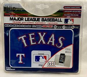 lot 119 image: Texas Rangers Major League Baseball TEAM Portable Speaker System unopened Factory Sealed