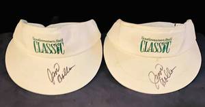 lot 129 image: 2 Southwestern Bell Classic Visors with Jim Colberts Signature