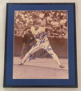 lot 185 image: Autographed Mike Boddicker Matted and Framed 14.25 x 13.25