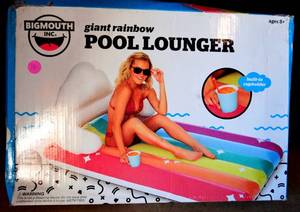 lot 16 image: BIGMOUTH INC. GIANT RAINBOW POOL LOUNGER - NEW IN BOX