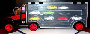 lot 25 image: TOY TRUCK STORAGE BOX FOR HOT WHEELS STYLE CARS