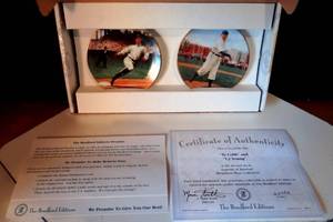 lot 29 image: BRADFORD EXCHANGE - LIMITED EDITION PLATE COLLECTION - TY COBB & CY YOUNG HAND NUBERED - UNUSED IN ORIG BOX