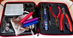 lot 44 image: DIY 3 in 1 Coil Jig Vape Tool Kit Carry Case Master Tool Kit Set for RDA or RBA