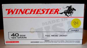 lot 84 image: WINCHESTER 40 S&W 165 GRAIN FULL METAL JACKET - 35 ROUNDS