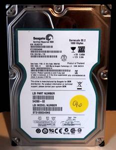 lot 96 image: SEAGATE BARRACUDA ES.2 1000 GB HARD DRIVE $$$