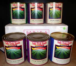 lot 170 image: SAFE TREK FOODS - LONG TERM SURVIVAL FOOD SUPPLIES - 6 ONE GALLON CANS AS SHOWN - 6X$
