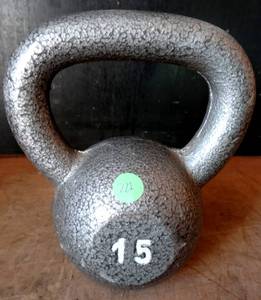 lot 221 image: 15 POUND CAST METAL KETTLE WEIGHT