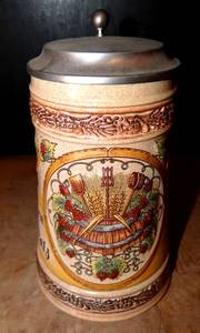 lot 263 image: AUTHENTIC Gerz West Germany Lidded Beer Stein $$