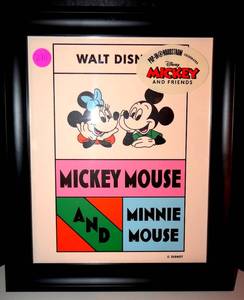 lot 270 image: POP-IN NORSTRUM DISNEY ART - NEW MICKEY & MINNIE FRAMED PRINT  - $55.00 RETAIL PRICE