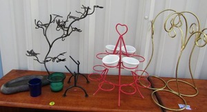 lot 36 image: various table top art votive candle holders dcor