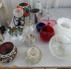 lot 46 image: stained glass candle holders, votive candle holders and more