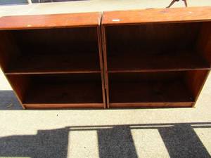 lot 73 image: 2 tier book shelfs wooden very sturdy, 303011, very good condition