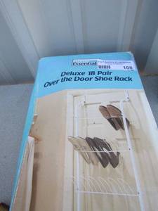 lot 108 image: Deluxe 18 pair metal shoe rack, NIB