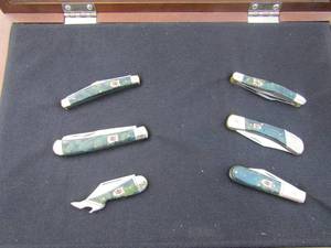 lot 161 image: Kissing Crane Special Edition Knife set in case KNIFE SET 018  (6 KNIFE SET)  since 1934