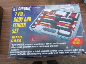 lot 166 image: US General 7 pc Body and fender set repair kit, NIB with case