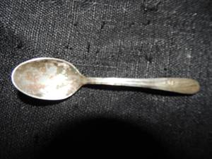 lot 189 image: silver baby spoon