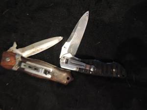 lot 198 image: Osborne bench made KNIFE  3.25 blade, folding dagger 3.5
