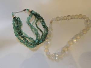 lot 93 image: 2 glass bead necklaces