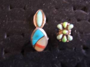 lot 7 image: 3 sterling and silver turquoise rings