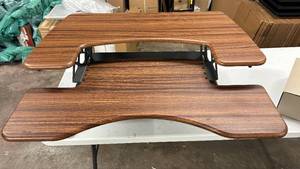 lot 2 image: Varidesk Pro Plus 36 Brown Computer Standing Desk Stand (Retail $425)