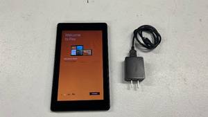 lot 9 image: Amazon Fire 7 Tablet Black (Cracked but works)
