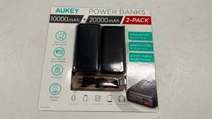 lot 15 image: Aukey Power Banks 2-pack 10000mAh & 20000mAh