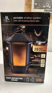 lot 27 image: Acoustic Research Lantern Bluetooth Speaker w LED Flame light