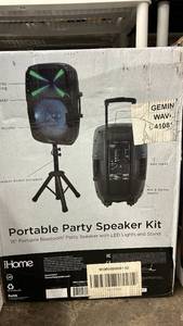 lot 32 image: iHome 15 Portable Party Speaker Kit Bluetooth IHPA-1500LT