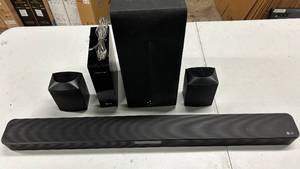 lot 40 image: LG SNC4R Soundbar w Subwoofer and Wireless Rear Speakers (Works, no remote)