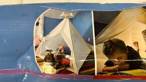 lot 70 image: HearthSong Natural Canvas Lighted Playtent
