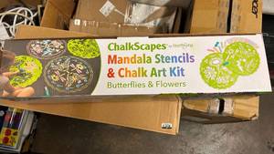 lot 106 image: HearthSong ChalkScapes Mandala Stencils & Chalk Art Kit