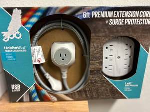 lot 148 image: 360 Habitat Ball Premium 6ft Extension Cord & Surge Protector