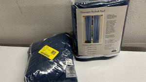 lot 191 image: Homespun Blue Backtab Panel 40x72 (Lot of 2)