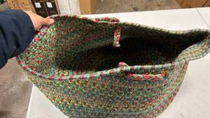 lot 193 image: Plow & Hearth Wool Braided Carry Basket