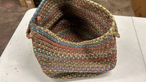 lot 192 image: Plow & Hearth Wool Braided Carry Basket