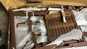 lot 203 image: Plow & Hearth Eucalyptus Ext Table (Damaged)