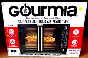 lot 3 image: Gourmia GTF7460 17-in-1 Multi-function, Digital, French Door, 6-Slice Air Fryer Oven - 14 One-Touch Cooking Functions with Convection Mode