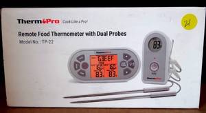 lot 21 image: THERM PRO THERMOMETER With Dual Probes TP-22 - NIB