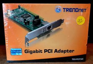 lot 92 image: NEWSEALED - TRENDnet Gigabit PCI Network Adapter TEG-PCITXR PCI Network Card