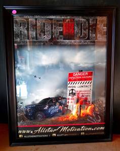lot 162 image: ALLSTAR MOTIVATION.COM ADVERTIZING POSTER IN FRAME - 21 X 27