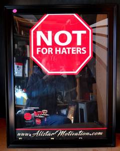 lot 164 image: ALLSTAR MOTIVATION.COM ADVERTIZING POSTER IN FRAME - 21 X 27