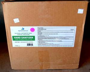 lot 174 image: NEW CASE OF 4 ONE GALLON BOTTLES - ALPHA CHEMICALS HAND SANITIZER WITH PUMP