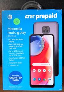 lot 180 image: Brand New Flash Gray AT&T Motorola Moto G Play 32GB 6.5 HD Prepaid $$