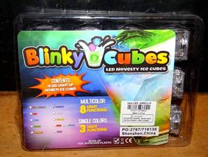 lot 234 image: BLINKY CUBES - SET OF 12 PURPLE FLASHING NOVELTY ICE CUBES (WATERPROOF)
