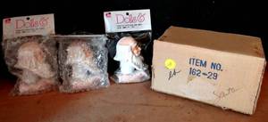 lot 248 image: NEW LOT OF 3 - DOLL & - PORCELAIN SANTA HEAD AND PAIR OF HANDS (IN BOX)