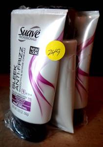 lot 249 image: SUAVE SLEEK ANTI FRIZZ SMOOTH & SHINE CREAM - NEW LOT OF 3.5 oz (X3 UNITS)