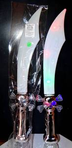 lot 258 image: LOT OF 2 - FUN CENTRAL LIGHTED PIRATES SWORD